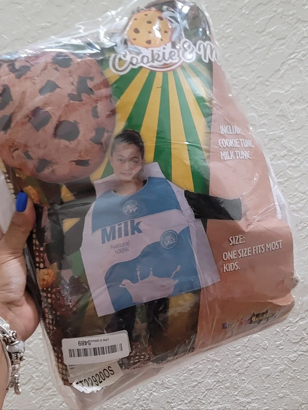 NWT Milk Carton And Cookie Halloween Kids Unisex Costume One Size Fits Most